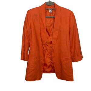 Anne Klein Womens Orange Blazer Jacket Size M